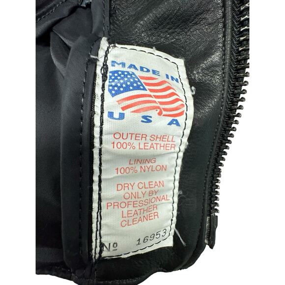 Drag Specialties Black Leather Motorcycle Jacket Weave Size 38 Fit Large - Picture 13 of 13